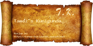 Tamás Kunigunda névjegykártya
